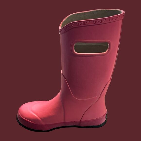 BOGS Little Kids Rubber Waterproof Pink Rain Boots Size 1 - Picture 3 of 5